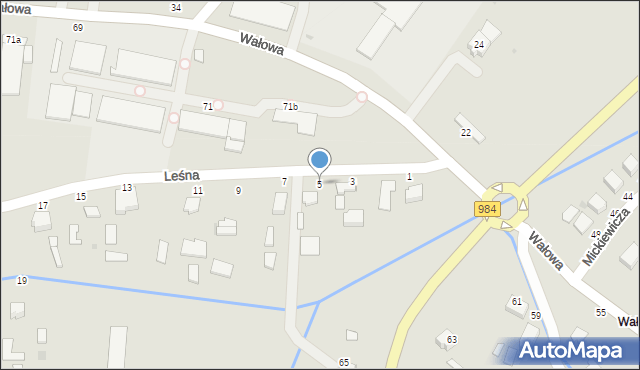 Radomyśl Wielki, Leśna, 5, mapa Radomyśl Wielki