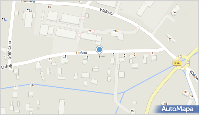 Radomyśl Wielki, Leśna, 9, mapa Radomyśl Wielki