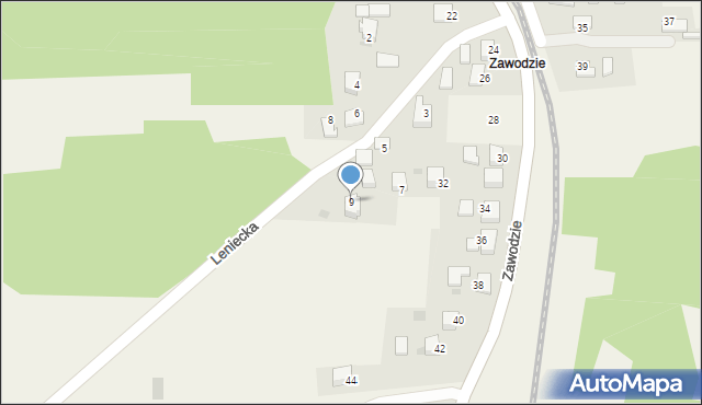 Radziszów, Leniecka, 9, mapa Radziszów