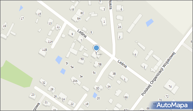 Radzymin, Leśna, 5A, mapa Radzymin