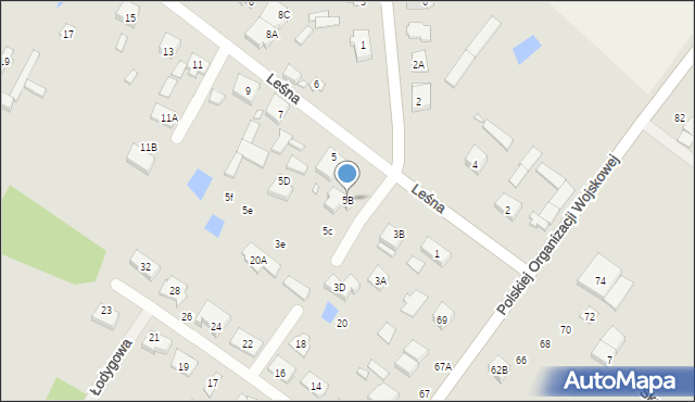 Radzymin, Leśna, 5B, mapa Radzymin