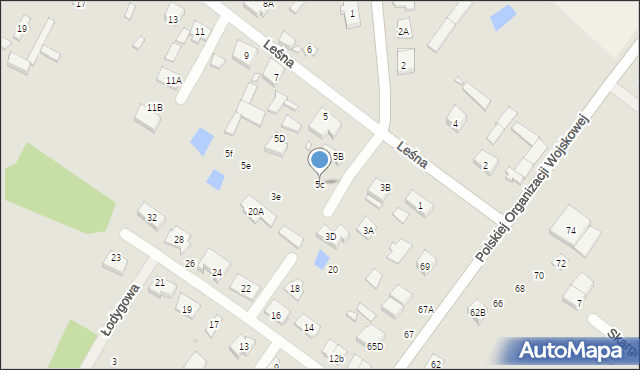 Radzymin, Leśna, 5c, mapa Radzymin