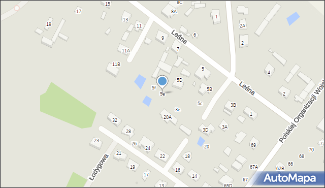 Radzymin, Leśna, 5e, mapa Radzymin