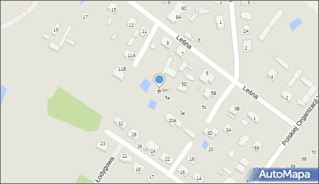 Radzymin, Leśna, 5f, mapa Radzymin