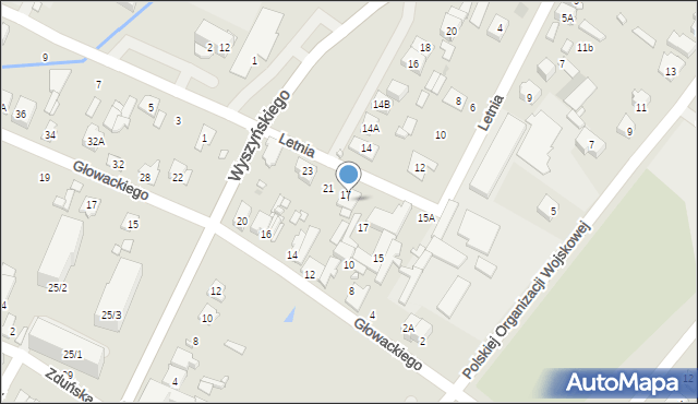 Radzymin, Letnia, 19, mapa Radzymin