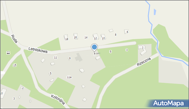 Radzymin, Letniskowa, 7, mapa Radzymin