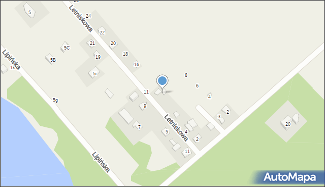 Radzyń, Letniskowa, 10, mapa Radzyń