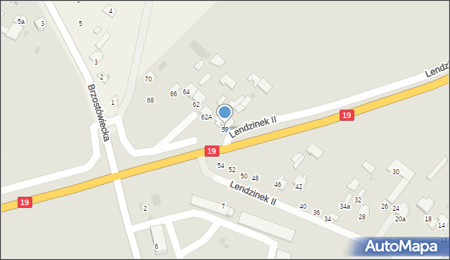 Radzyń Podlaski, Lendzinek II, 58, mapa Radzyń Podlaski