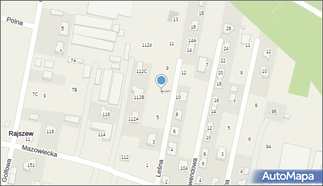 Rajszew, Leśna, 7, mapa Rajszew