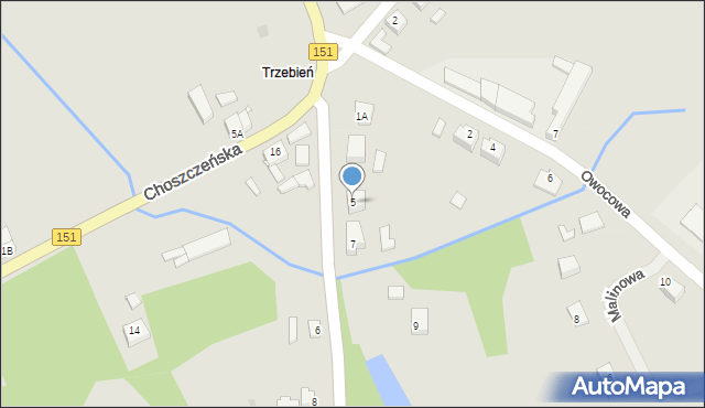 Recz, Leśna, 5, mapa Recz