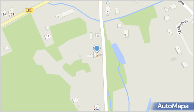 Recz, Leśna, 8, mapa Recz