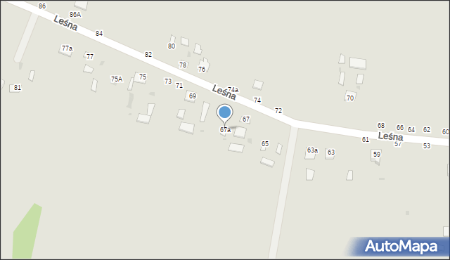 Rejowiec Fabryczny, Leśna, 67a, mapa Rejowiec Fabryczny