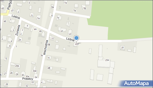 Rogów, Leśna, 11A, mapa Rogów
