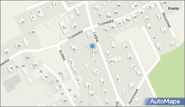 Rokitki, Leśna, 3, mapa Rokitki