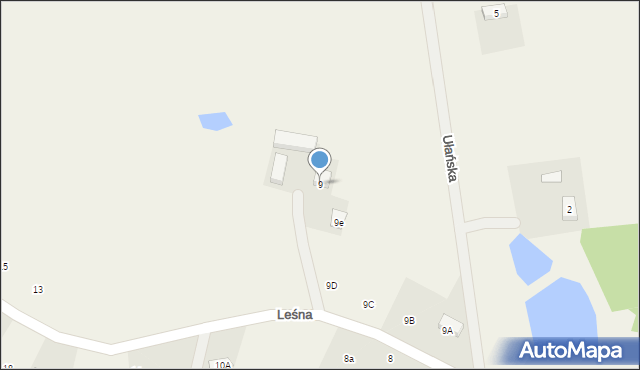 Rokocin, Leśna, 9, mapa Rokocin