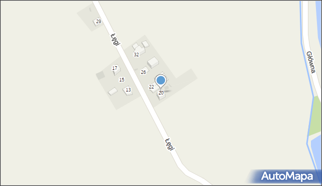 Roków, Łęgi, 20, mapa Roków