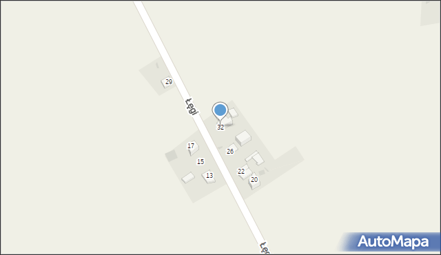 Roków, Łęgi, 32, mapa Roków