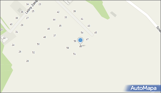 Rosocha-Kolonia, Leśny Zakątek, 49, mapa Rosocha-Kolonia