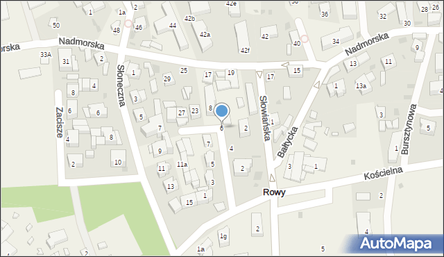 Rowy, Leśna, 6, mapa Rowy