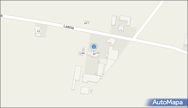 Rozdrażew, Leśna, 14, mapa Rozdrażew
