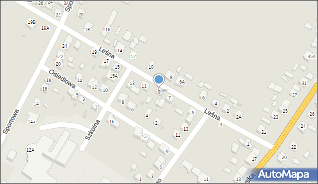 Rozprza, Leśna, 9, mapa Rozprza