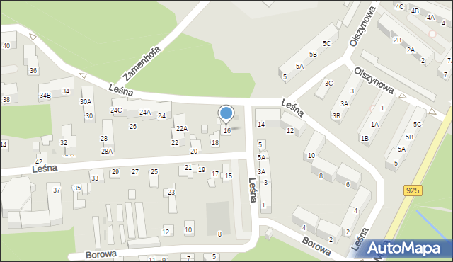 Ruda Śląska, Leśna, 16, mapa Rudy Śląskiej