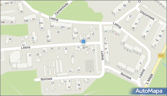 Ruda Śląska, Leśna, 19, mapa Rudy Śląskiej