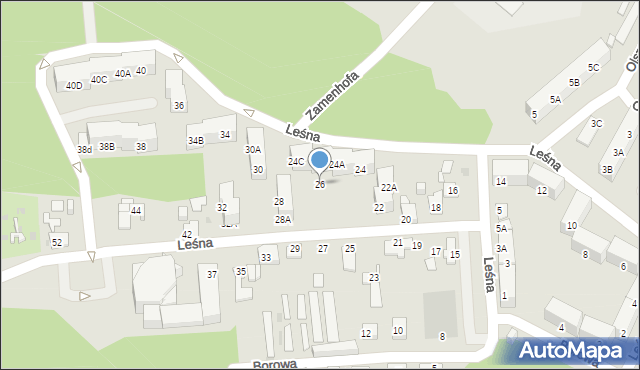 Ruda Śląska, Leśna, 26, mapa Rudy Śląskiej