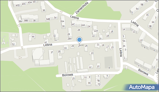 Ruda Śląska, Leśna, 27, mapa Rudy Śląskiej