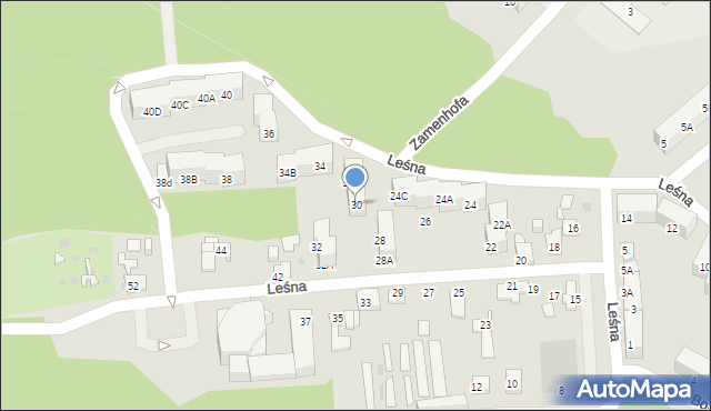 Ruda Śląska, Leśna, 30, mapa Rudy Śląskiej