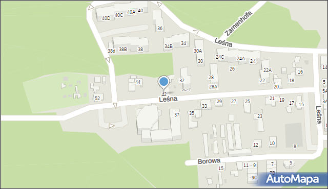 Ruda Śląska, Leśna, 42, mapa Rudy Śląskiej