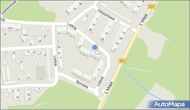 Ruda Śląska, Leśna, 6A, mapa Rudy Śląskiej