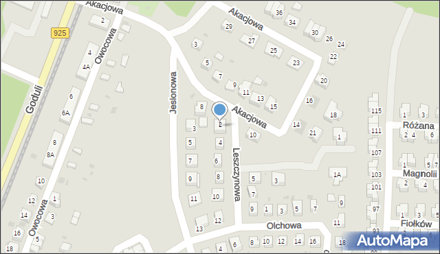 Ruda Śląska, Leszczynowa, 2, mapa Rudy Śląskiej