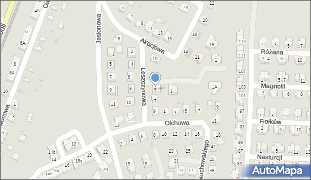 Ruda Śląska, Leszczynowa, 5, mapa Rudy Śląskiej