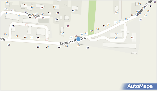 Rudawa, Legionów Polskich, 26, mapa Rudawa