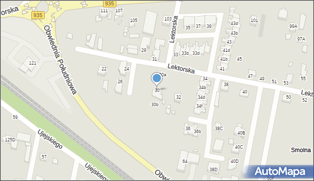 Rybnik, Lektorska, 30, mapa Rybnika