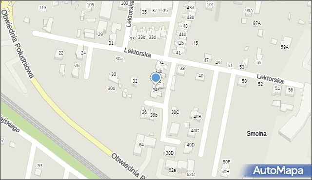 Rybnik, Lektorska, 34f, mapa Rybnika