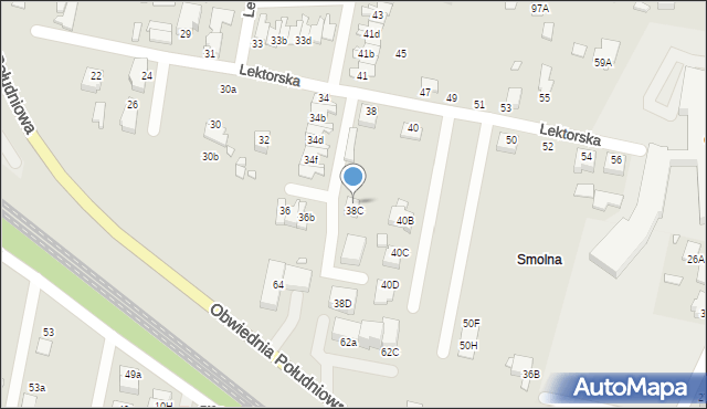 Rybnik, Lektorska, 38b, mapa Rybnika