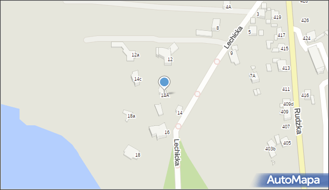 Rybnik, Lechicka, 14A, mapa Rybnika