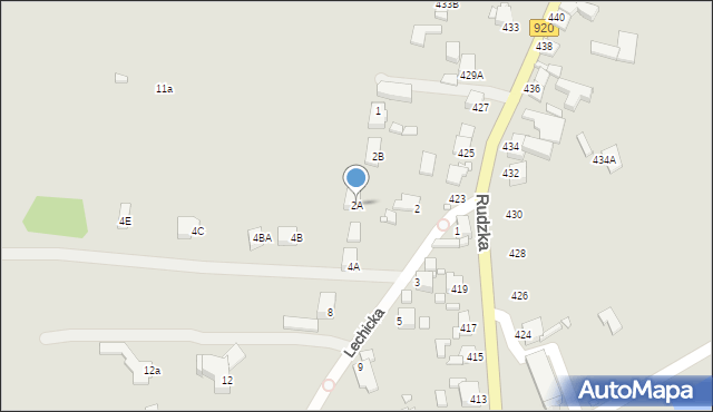 Rybnik, Lechicka, 2A, mapa Rybnika