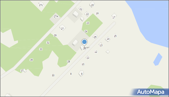 Rybno, Letniskowa, 26, mapa Rybno