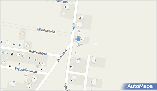 Rybojedzko, Leśna, 20, mapa Rybojedzko