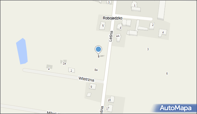 Rybojedzko, Leśna, 8, mapa Rybojedzko