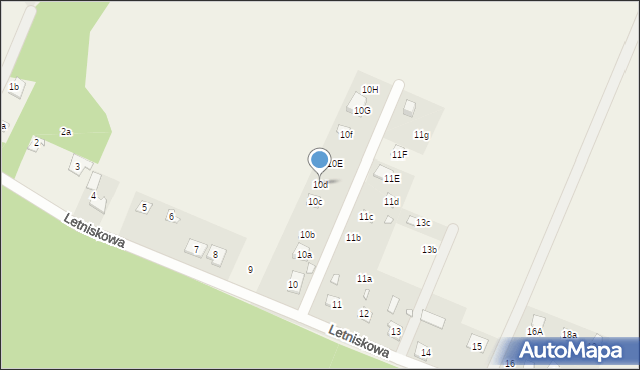 Rzędów, Letniskowa, 10d, mapa Rzędów