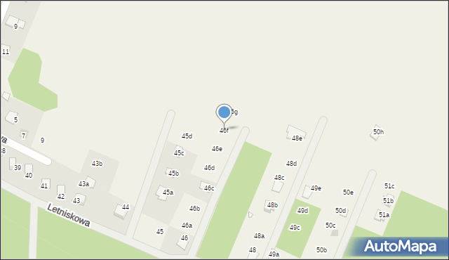 Rzędów, Letniskowa, 46f, mapa Rzędów