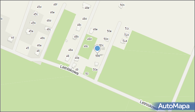 Rzędów, Letniskowa, 50b, mapa Rzędów