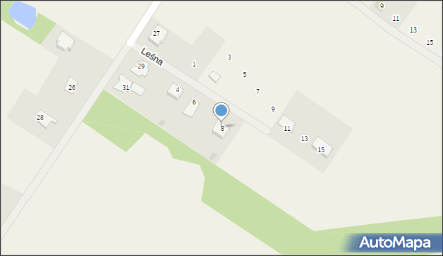 Rzekuń, Leśna, 8, mapa Rzekuń