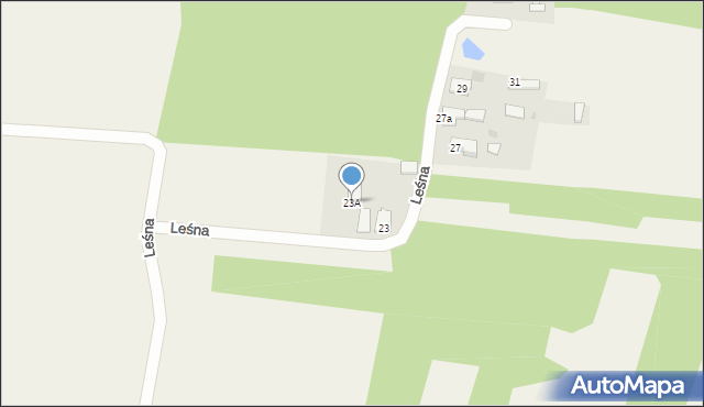 Rzerzęczyce, Leśna, 23A, mapa Rzerzęczyce