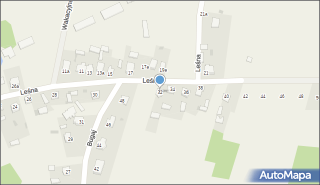 Rzerzęczyce, Leśna, 32, mapa Rzerzęczyce