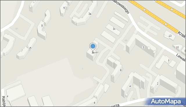 Rzeszów, Lewakowskiego Karola, 3b, mapa Rzeszów